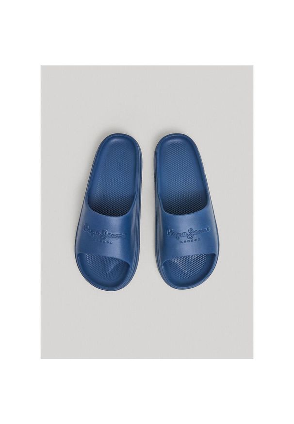 Klapki Pepe Jeans Beach Slide M P, Mężczyźni. Kolor: niebieski. Materiał: syntetyk, materiał. Sport: pływanie, fitness