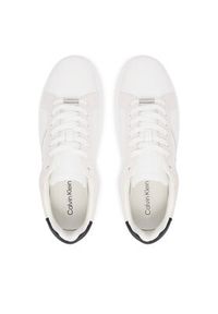 Calvin Klein Sneakersy Classic Cupsole Laceup Tape Lth YM0YM01430 Biały. Kolor: biały. Materiał: skóra