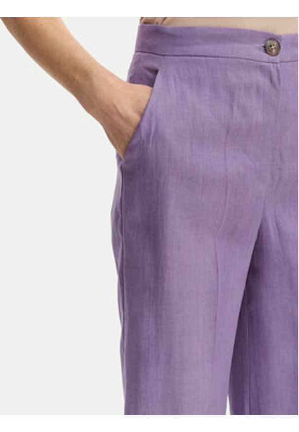Marella Kuloty Clava 2615131182 Fioletowy Regular Fit. Kolor: fioletowy. Materiał: len