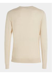 Calvin Klein Sweter K10K112534 Beżowy Slim Fit. Kolor: beżowy. Materiał: bawełna #8