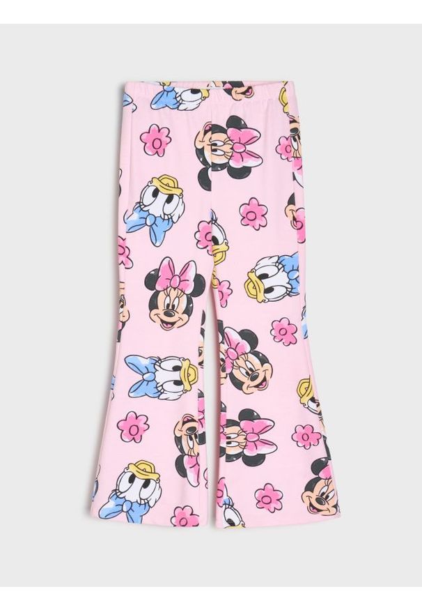 Sinsay - Spodnie flare ze wzorem Minnie and Daisy - różowy. Kolor: różowy
