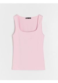 Sinsay - Klasyczny top - różowy. Kolor: różowy. Styl: klasyczny #1