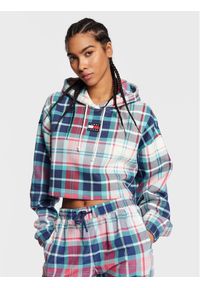 Tommy Jeans Bluza Crp Tartan DW0DW14866 Niebieski Relaxed Fit. Kolor: niebieski. Materiał: syntetyk