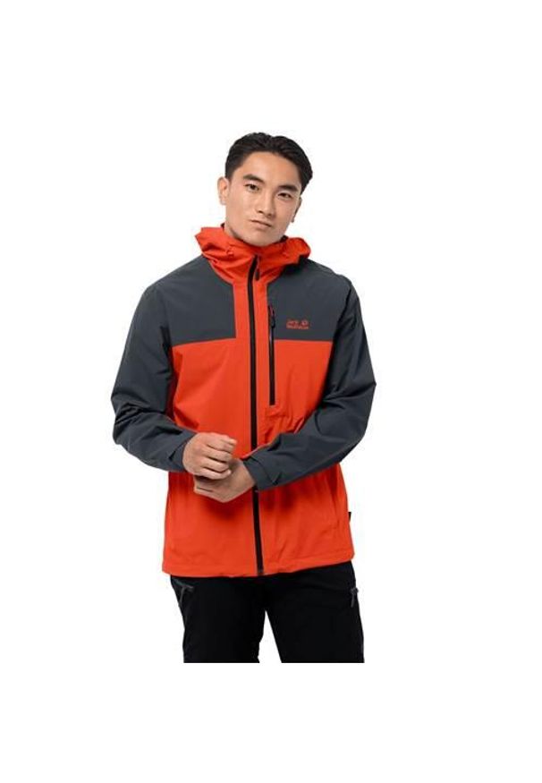 Kurtka uniwersalna męska Jack Wolfskin 11140513048. Typ kołnierza: kaptur. Kolor: pomarańczowy. Materiał: syntetyk. Styl: klasyczny