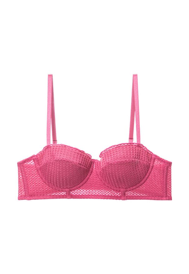 Intica - Biustonosz push-up balkonetka uniesienie i wsparcie Krissy. Kolor: różowy. Materiał: tkanina. Rodzaj stanika: push-up