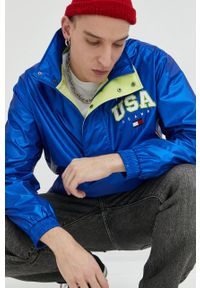 Tommy Jeans kurtka męska kolor niebieski przejściowa oversize. Kolor: niebieski. Materiał: materiał. Długość: krótkie #1