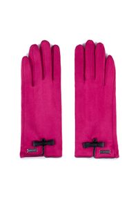 Wittchen - Damskie rękawiczki z kokardką różowe. Kolor: różowy. Materiał: poliester. Sezon: wiosna, jesień. Styl: casual, elegancki #3