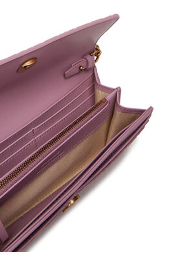 Pinko - PINKO Duży Portfel Damski Love Tiny Birds Wallet C 103765 A1YB Fioletowy. Kolor: fioletowy. Materiał: skóra