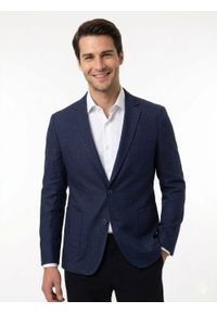 Lniana Męska Marynarka Sportowa (Casual) - Brave Soul - Granatowa. Okazja: na co dzień. Kolor: niebieski. Materiał: wiskoza, len. Styl: sportowy, casual #4