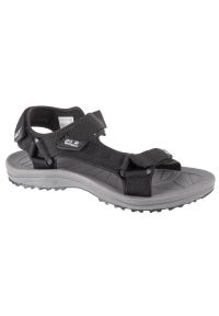 Sandały Jack Wolfskin Wave Breaker Sandal M 4052011-6000 czarne. Zapięcie: rzepy. Kolor: czarny. Materiał: guma, syntetyk, tkanina