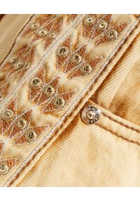 IXIAH AUSTRALIA - Spodenki jeansowe z haftem. Kolor: beżowy. Materiał: jeans. Wzór: haft. Styl: klasyczny #2