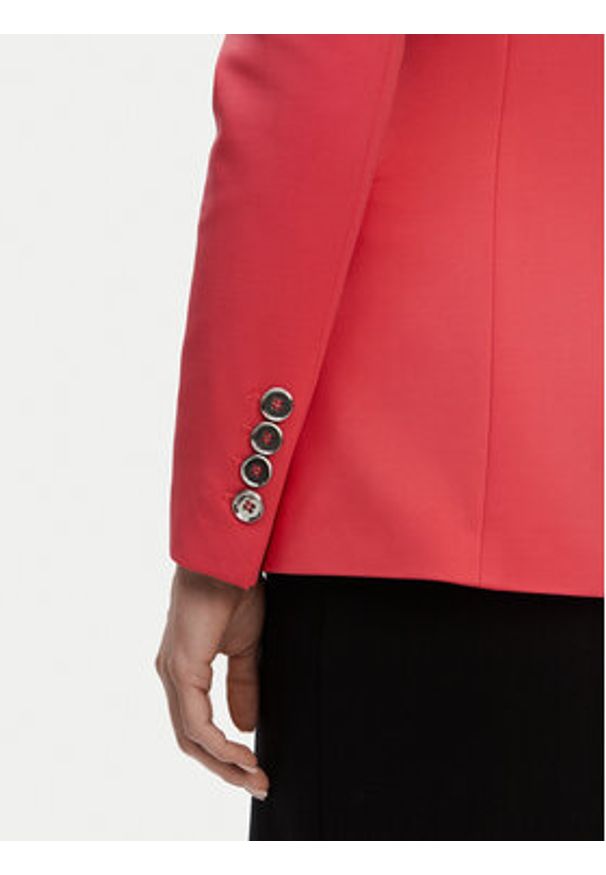 Pinko - PINKO Marynarka 104903 A1L3 Koralowy Regular Fit. Kolor: pomarańczowy. Materiał: syntetyk