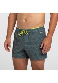 NABAIJI - Szorty krótkie pływackie męskie Nabaiji 100 Tega. Kolor: zielony. Materiał: elastan, poliester, materiał. Długość: krótkie. Wzór: nadruk