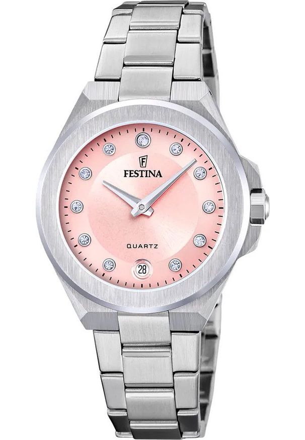 Zegarek damski Festina F20700-2 CYRKONIE srebrny. Kolor: srebrny