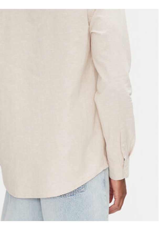 Tommy Jeans Koszula DM0DM20875 Beżowy Regular Fit. Kolor: beżowy. Materiał: bawełna