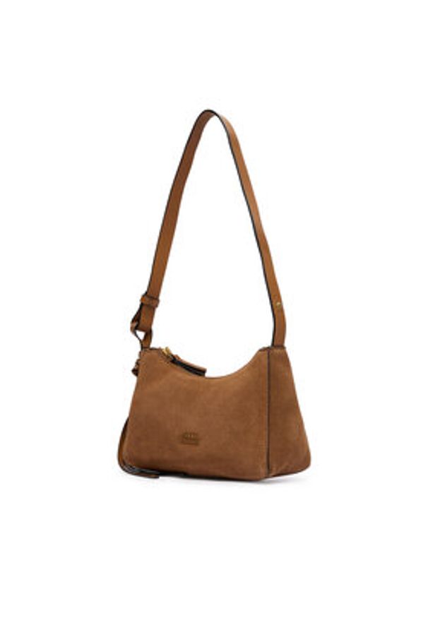 TOMMY HILFIGER - Tommy Hilfiger Torebka Th Statement Mini Should Bag Sue AW0AW18823 Brązowy. Kolor: brązowy. Materiał: skórzane, zamszowe