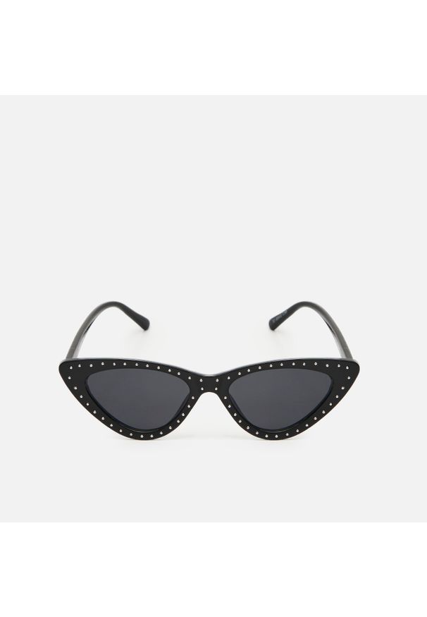 Cropp - Okulary przeciwsłoneczne cat eye - Czarny. Kolor: czarny