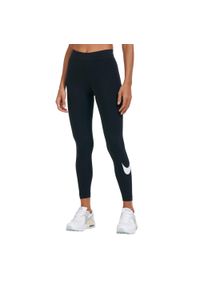 Nike - Legginsy Damskie Sportswear Essential Swoosh. Kolor: czarny. Sport: turystyka piesza