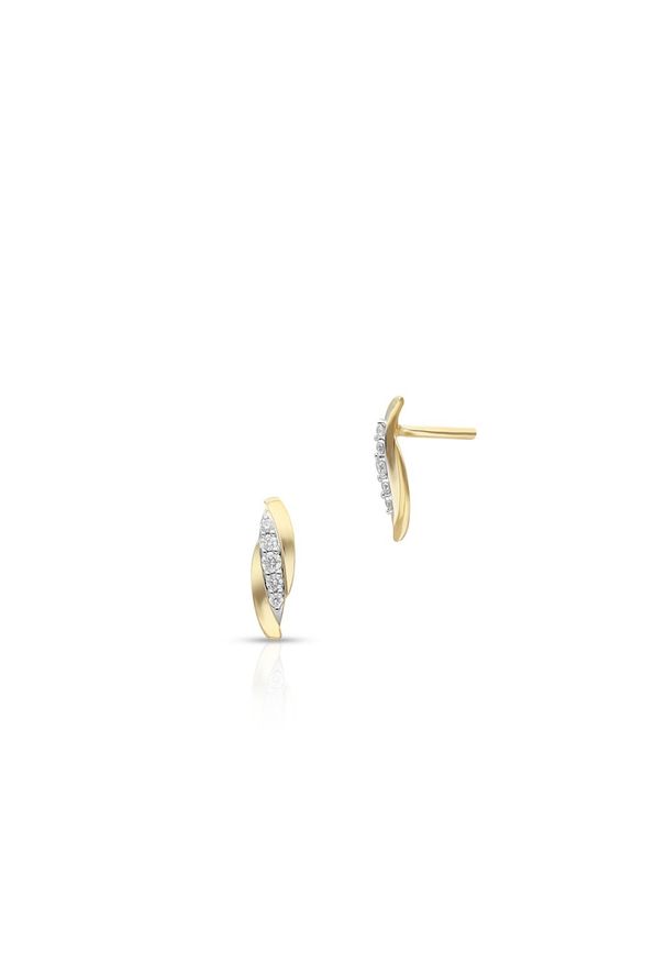 W.KRUK Złote Kolczyki - złoto 585, Brylant 0,08ct - ZPA/KB+463K. Materiał: złote. Kolor: złoty. Kamień szlachetny: brylant