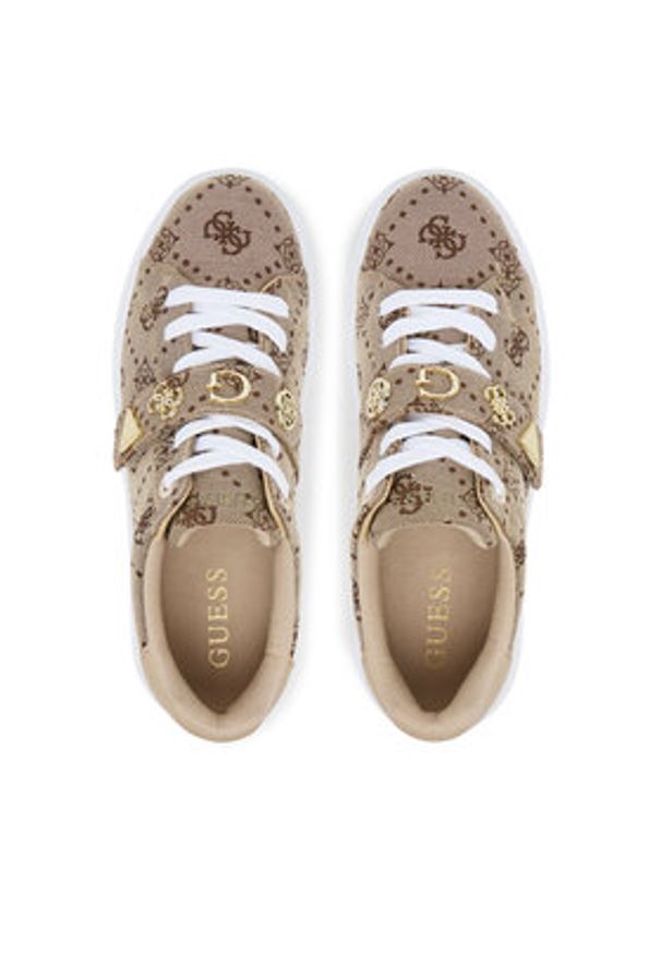 Guess Sneakersy 175397 Brązowy. Kolor: brązowy. Materiał: materiał