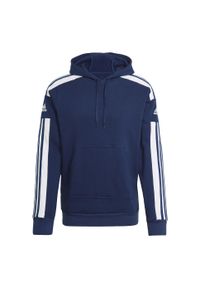 Adidas - Squadra 21 Sweat Hoodie. Typ kołnierza: kaptur. Kolor: niebieski. Sport: piłka nożna, fitness