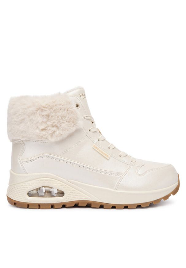 skechers - Skechers Botki Uno Rugged 167821/OFWT Biały. Kolor: biały. Materiał: skóra