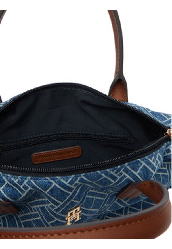 TOMMY HILFIGER - Tommy Hilfiger Torebka Popette Mini Tote Denim Flag AW0AW18612 Niebieski. Kolor: niebieski