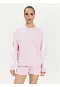 Adidas - adidas Bluza Essentials 3-Stripes IL3431 Różowy Loose Fit. Kolor: różowy. Materiał: bawełna #1