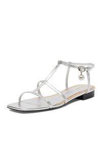 Gino Rossi - GINO ROSSI Sandały CEO-ROSE-LT22866-1 Srebrny. Kolor: srebrny. Materiał: skóra #7