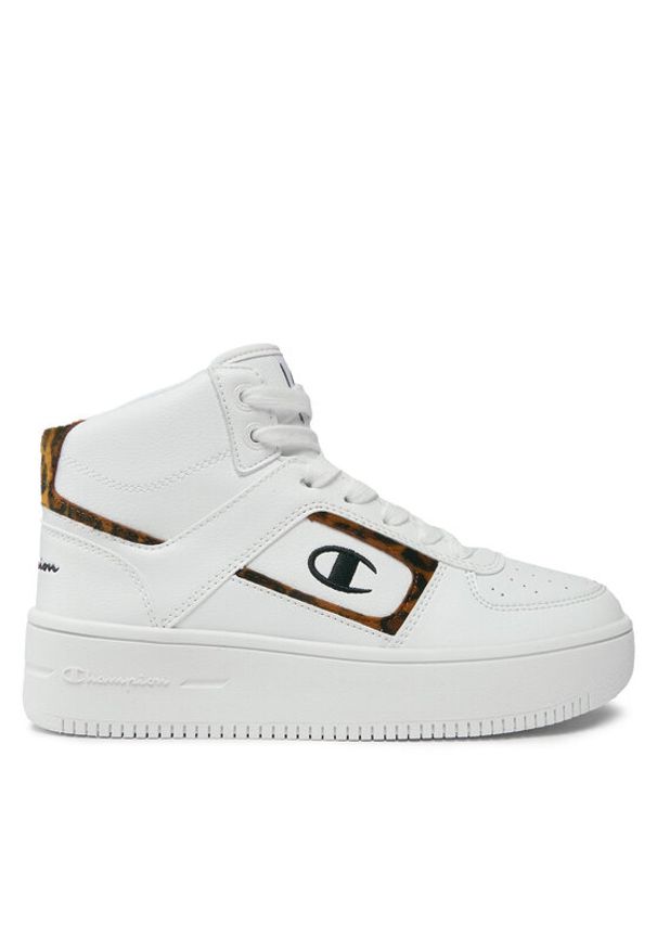 Champion Sneakersy Mid Cut Foul Play Plat Mid Animalie S11601-WW001 Biały. Kolor: biały. Materiał: skóra
