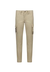 Aeronautica Militare - Spodnie AERONAUTICA MILITARE. Kolor: beżowy. Materiał: elastan, bawełna. Wzór: aplikacja #1