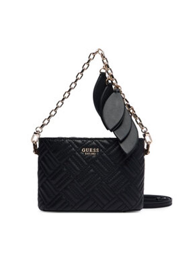 Guess Torebka Sally Mini HWQG99 21770 Czarny. Kolor: czarny. Materiał: skórzane