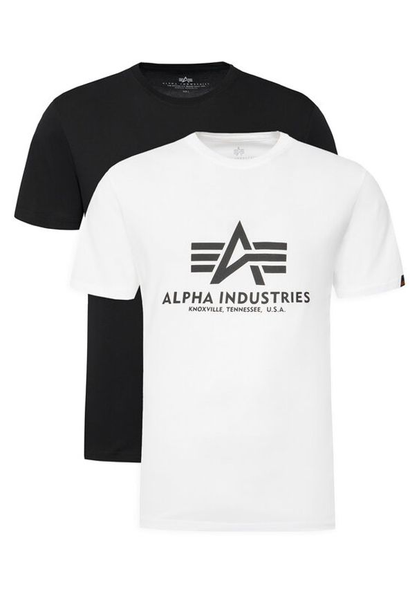 Alpha Industries Komplet t-shirtów Basic 106524 Biały Regular Fit. Kolor: biały. Materiał: bawełna