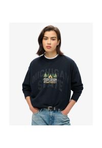 Superdry - Sweter pamiątkowy podróżny luzem. Kolor: niebieski. Materiał: bawełna #1