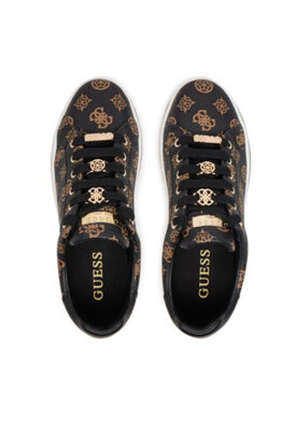 Guess Sneakersy FLPSTA FAL12 Brązowy. Kolor: brązowy. Materiał: skóra