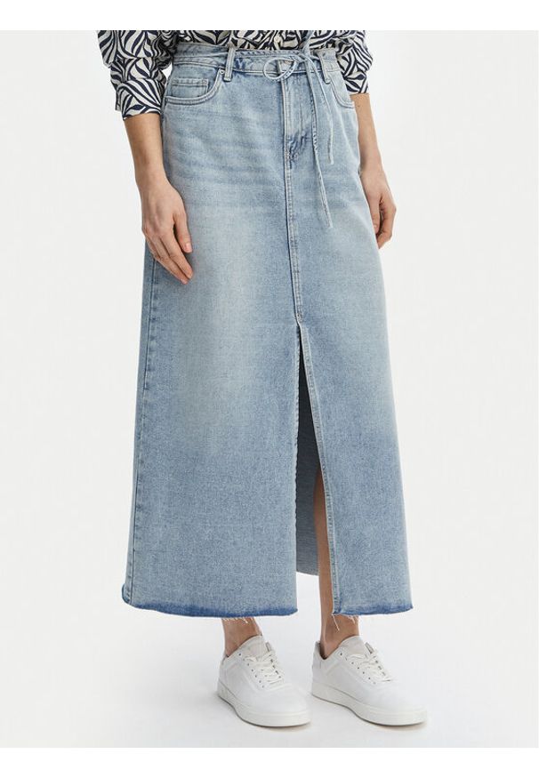 Vero Moda Spódnica jeansowa Wien 10341834 Niebieski Regular Fit. Kolor: niebieski. Materiał: bawełna