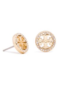 Tory Burch Kolczyki Crystal Logo Circle Stud Earring 53422 Złoty. Materiał: złote. Kolor: złoty #1