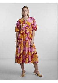 YAS Sukienka 26029918 Fioletowy Regular Fit. Kolor: fioletowy. Materiał: bawełna