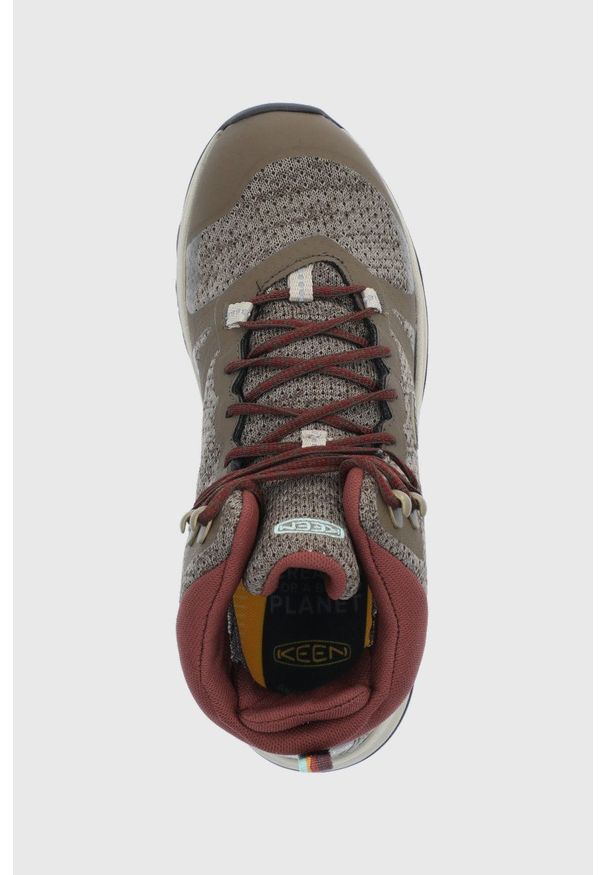 keen - Keen Buty Terradora II Mid WP damskie kolor brązowy. Nosek buta: okrągły. Zapięcie: sznurówki. Kolor: brązowy. Materiał: guma
