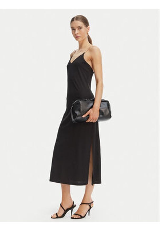 Morgan Sukienka koktajlowa 261-RYAN Czarny Regular Fit. Kolor: czarny. Materiał: syntetyk. Styl: wizytowy