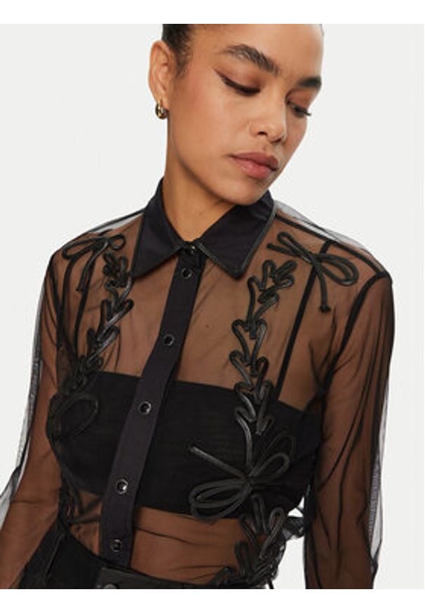 Pinko - PINKO Koszula 103474 A1UW Czarny Regular Fit. Kolor: czarny. Materiał: syntetyk
