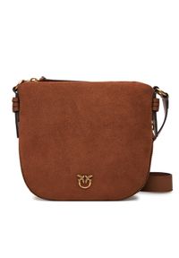 Pinko - PINKO Torebka Hobo Zip Around Mini Al 25-26 PLTT 105332 A2JH Brązowy. Kolor: brązowy. Materiał: skórzane, zamszowe
