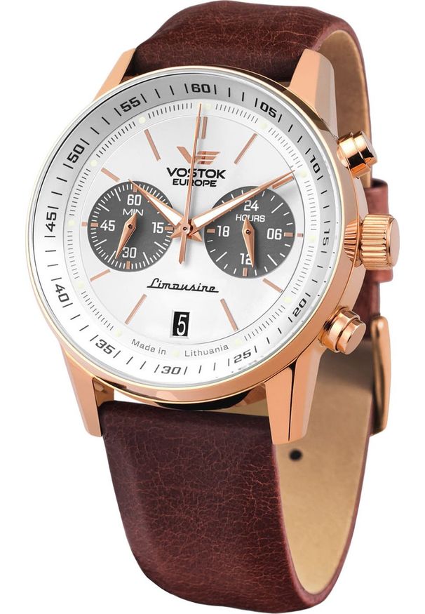 Zegarek Vostok Europe Zegarek męski Vostok Europe VK64-560B692 brązowy. Kolor: brązowy