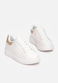 Renee - Biało-Beżowe Sneakersy Therian. Kolor: biały #4