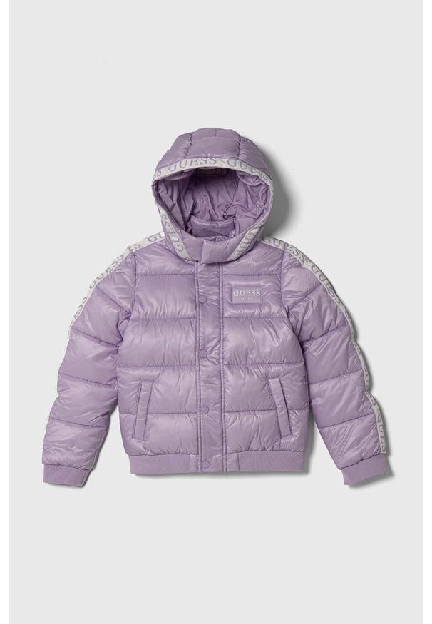 Guess kurtka dziecięca kolor fioletowy. Okazja: na co dzień. Kolor: fioletowy. Styl: casual