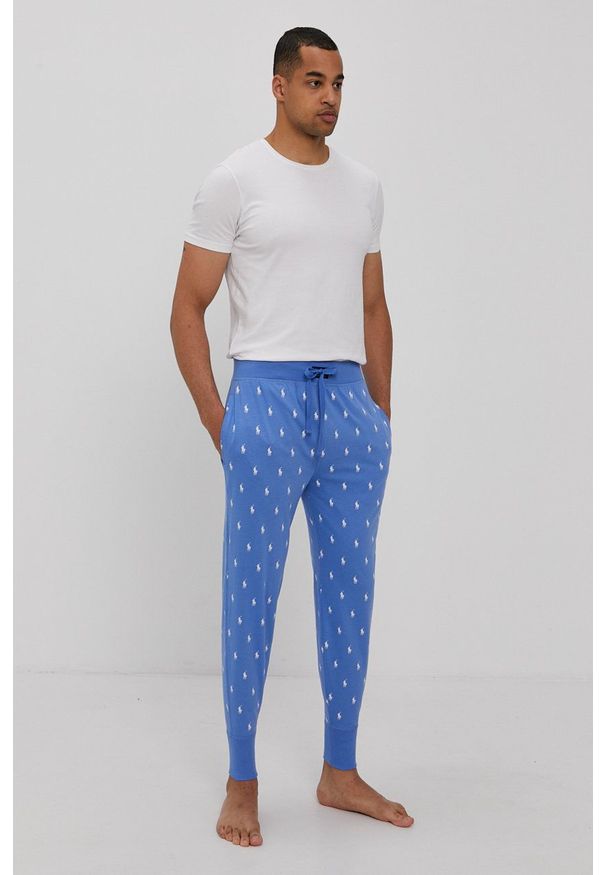 Polo Ralph Lauren Spodnie piżamowe 714830279003 męskie wzorzysta. Kolor: niebieski. Materiał: dzianina