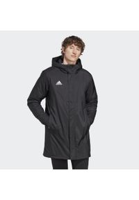 Adidas - Entrada 22 Stadium Jacket. Kolor: czarny. Materiał: poliester. Długość: długie