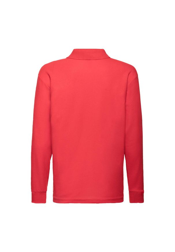 FRUIT OF THE LOOM - Koszulka Polo Z Długim Rękawem Dla Dzieci. Typ kołnierza: polo. Kolor: czerwony. Długość rękawa: długi rękaw. Długość: długie