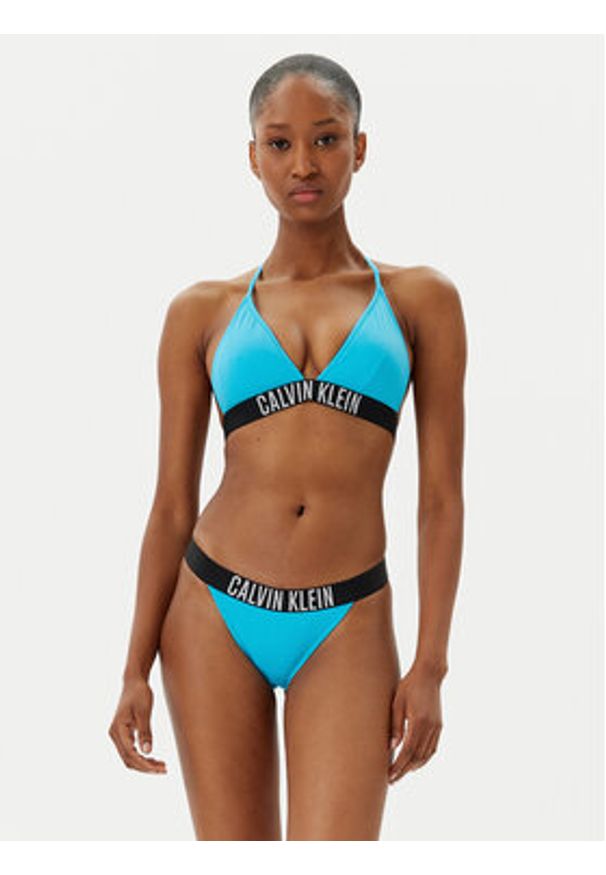 Calvin Klein Swimwear Góra od bikini KW0KW02854 Niebieski. Kolor: niebieski. Materiał: syntetyk