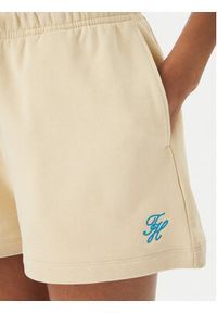 TOMMY HILFIGER - Tommy Hilfiger Szorty sportowe Logo Embroidery WW0WW48765 Beżowy jasny Regular Fit. Kolor: beżowy. Materiał: bawełna #4